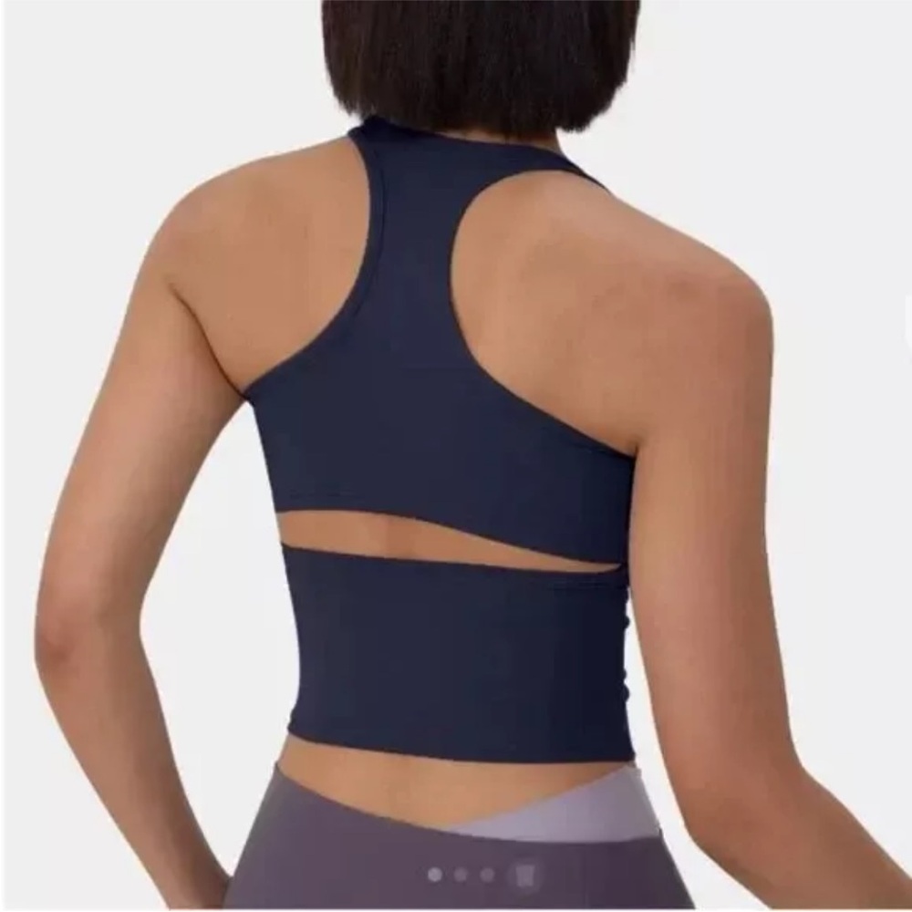 Halara Peacoat Blue Cloudful Racerback Cut Out Tank Top/Sports Bra XS NWT